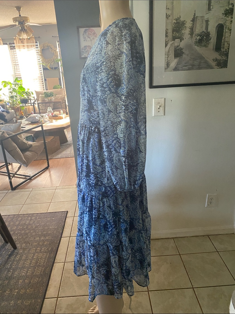 Joie Blue and White Paisley Print Dress - Picture 6 of 10